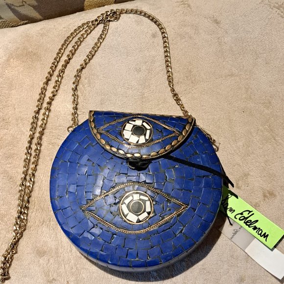 Blue Sam Edelman Evil Eye Mosaic Tile Purse - Picture 1 of 13